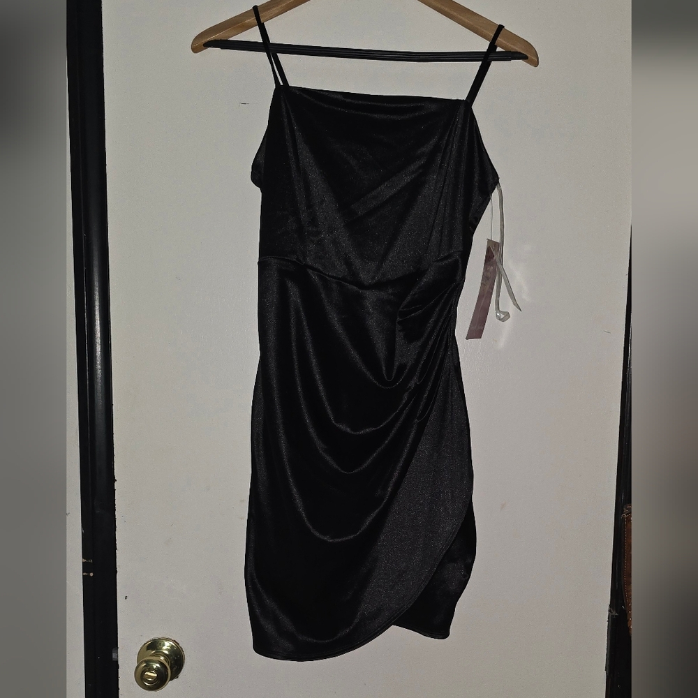 Black Satin Mini Dress (Macys)